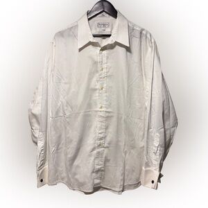 Vintage Burberrys Shirt Mens 17.5 2XL White Stripe Dress Button Up USA Made 90s